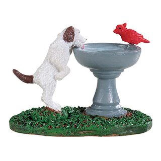 Lemax Bird Bath Dog Fountain