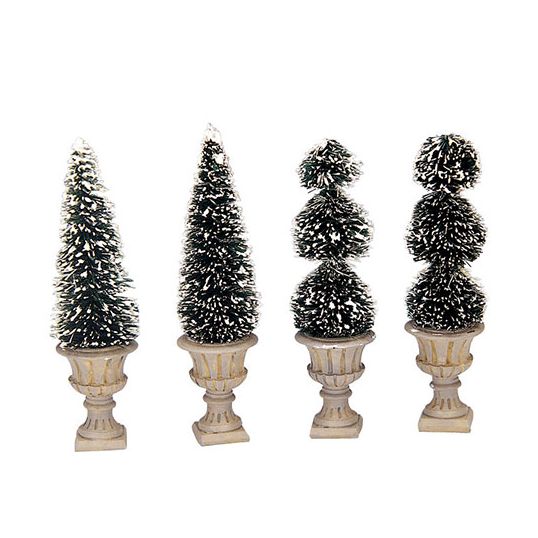 Lemax Cone-shaped Shaped & Topiaries - set of 4
