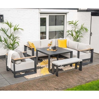 Garden Impressions Levanto Dining Tuinbank - Carbon Black - afbeelding 4