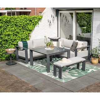 Garden Impressions Levanto Dining Tuinbank - Carbon Black - afbeelding 5