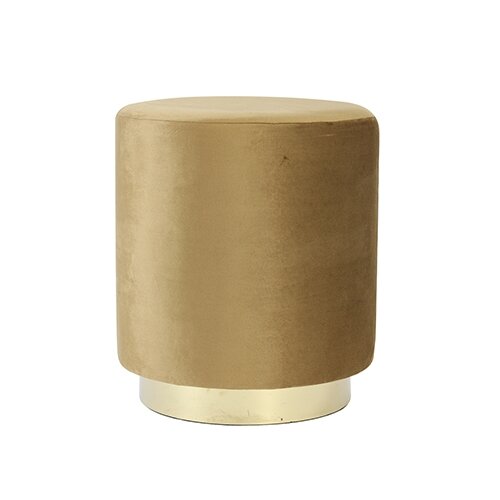 Light & Living Poef Nadien Ø40x44 - Bruin-Goud