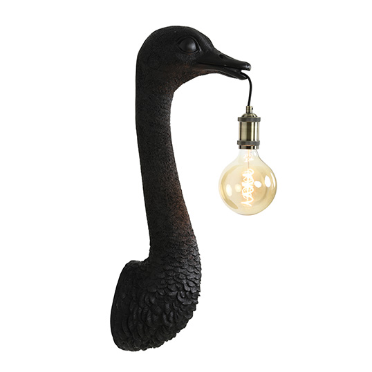 Light & Living Wandlamp Ostrich 18x15,5x57,5 cm - Mat Zwart - afbeelding 2