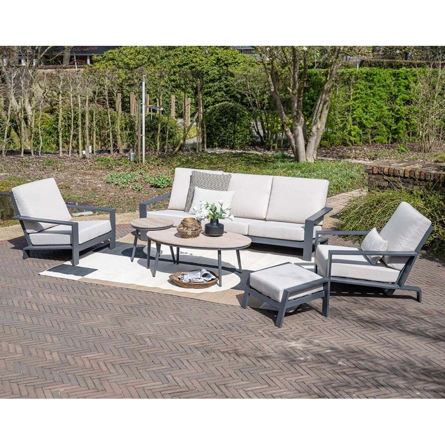 Garden Impressions Lincoln 3-zits Loungebank - Carbon Black - afbeelding 4