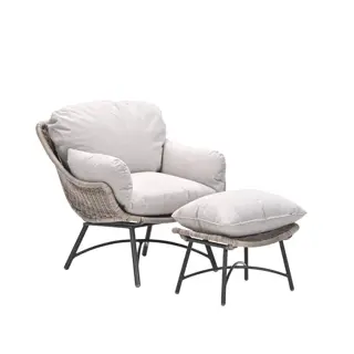 Garden Impressions Logan Fauteuil + Voetenbank - Vintage Willow