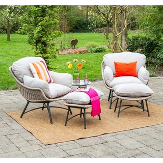 Garden Impressions Logan Fauteuil + Voetenbank - Vintage Willow - afbeelding 6