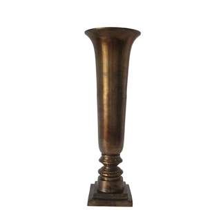 Long Vase aluminium Ant.brass S - 23x70 cm