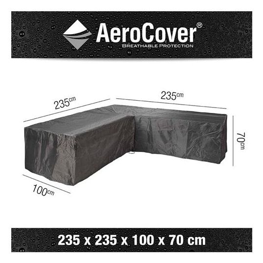 AeroCover Loungeset beschermhoes L-vorm 235x235x100x70 - Antraciet - afbeelding 2