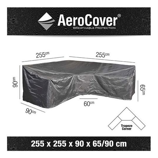 AeroCover Loungeset beschermhoes L-vorm 255x255x90x65/90 - Antraciet - afbeelding 2