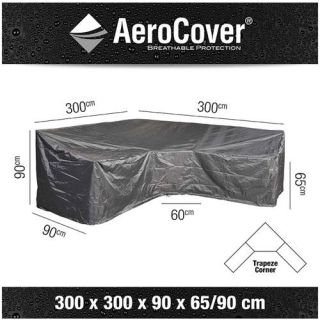AeroCover Loungeset beschermhoes  L-vorm 300x300x90x65/90 - Antraciet - afbeelding 2