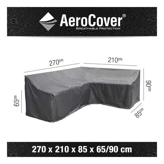 AeroCover Loungeset beschermhoes L-vorm Rechts 270x210x85x65/90 - Antraciet - afbeelding 3