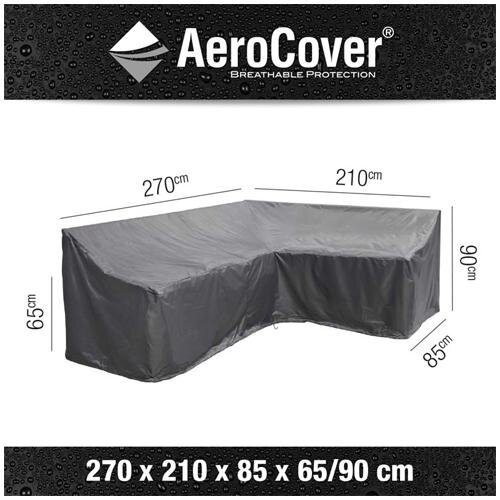 AeroCover Loungeset beschermhoes L-vorm Rechts 270x210x85x65/90 - Antraciet - afbeelding 3