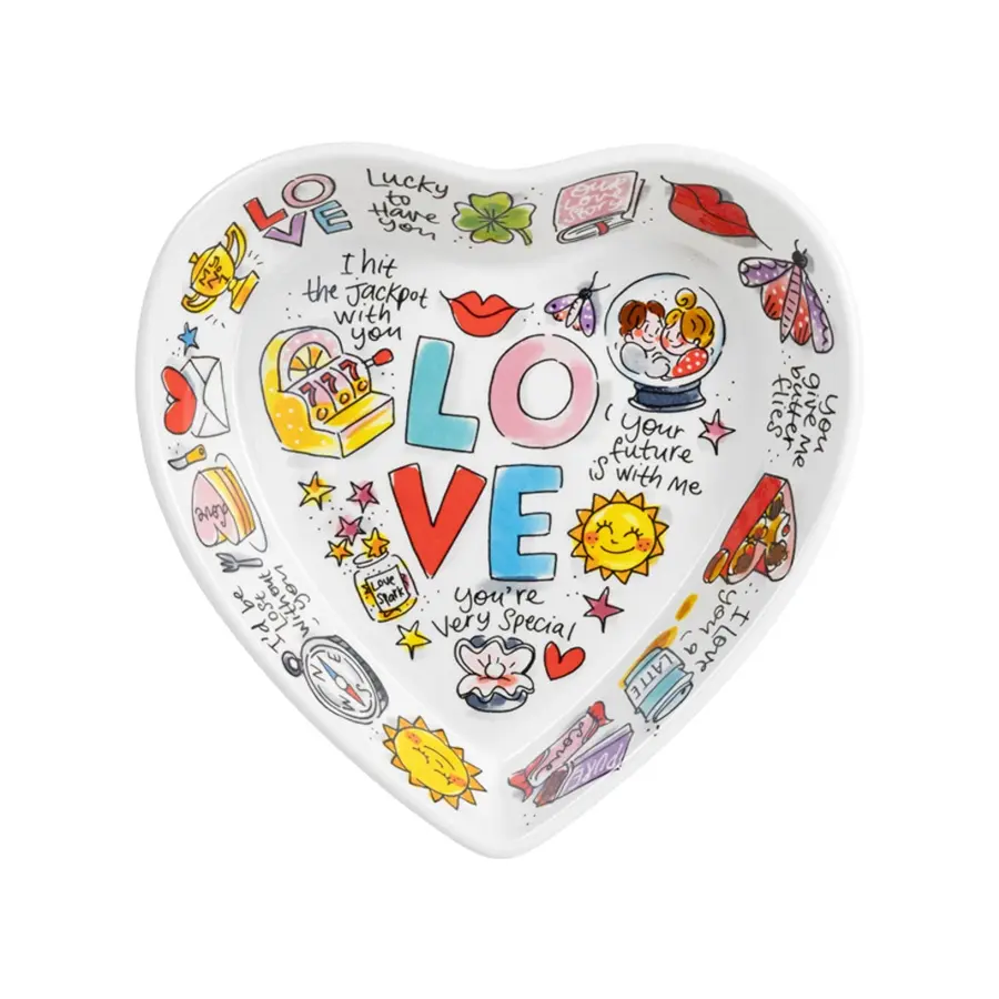 Blond Amsterdam Hart Vormige Schaal - 22 cm - afbeelding 1