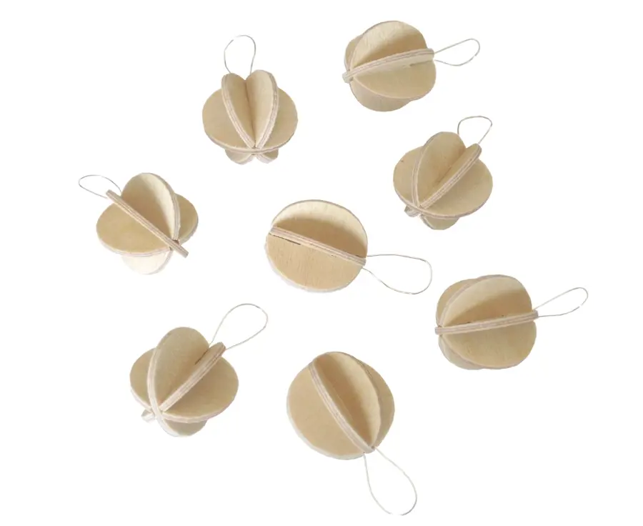 Lovi Mini Baubles Hout - 1,7 cm - 8 st.