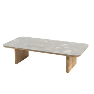 4 Seasons Outdoor Lucas Terrazzo Salontafel Teak - 120x60x30 cm