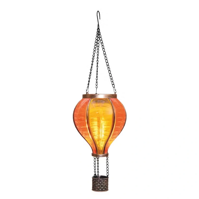 Anna's Collection Solar Luchtballon LED Geel/Oranje - Ø11x36 cm - afbeelding 2