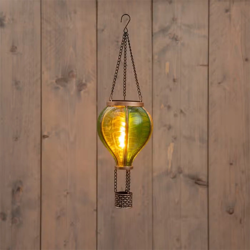 Anna's Collection Solar Luchtballon LED Groen - Ø11x36 cm - afbeelding 1