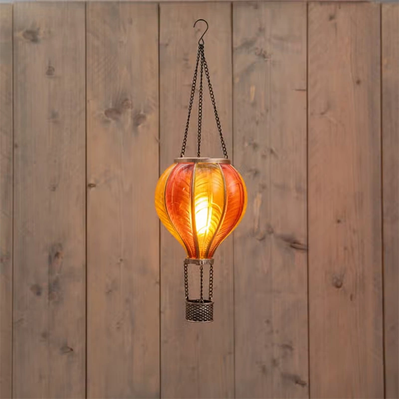 Anna's Collection Solar Luchtballon LED Geel/Oranje - Ø14x45 cm - afbeelding 1