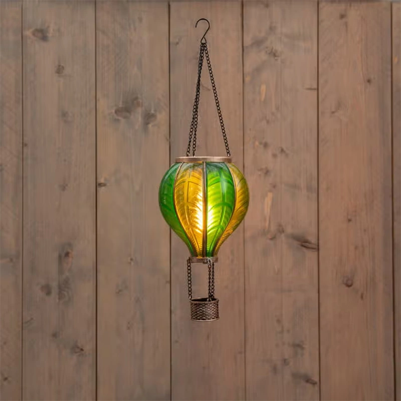 Anna's Collection Solar Luchtballon LED Groen - Ø14x45 cm - afbeelding 1