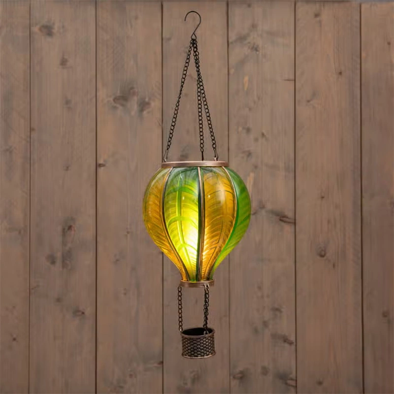 Anna's Collection Solar Luchtballon LED Groen - Ø20x62 cm - afbeelding 1