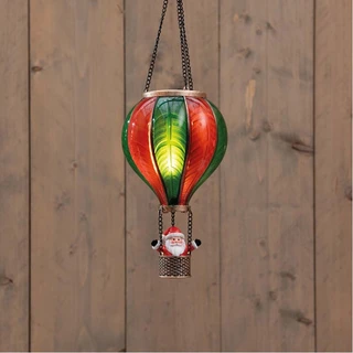 Verlichte Luchtballon Kerstman - Ø14x25 cm - afbeelding 2