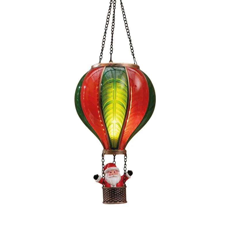 Verlichte Luchtballon Kerstman - Ø20x35 cm - afbeelding 1