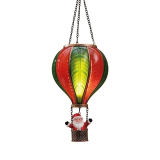 Verlichte Luchtballon Kerstman - Ø20x35 cm