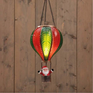 Verlichte Luchtballon Kerstman - Ø20x35 cm - afbeelding 2