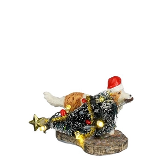 Luville Dog stealing christmas tree