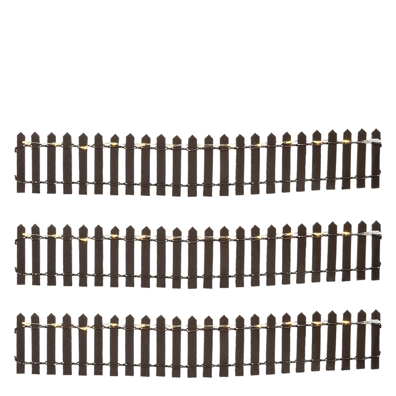 Luville Fence brown lighted 3 st.