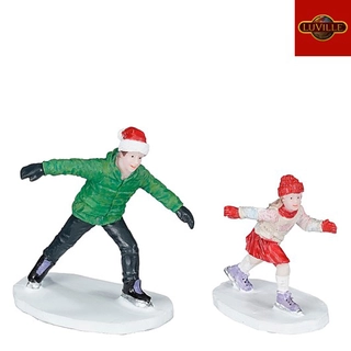 Luville Ice skating man and girl