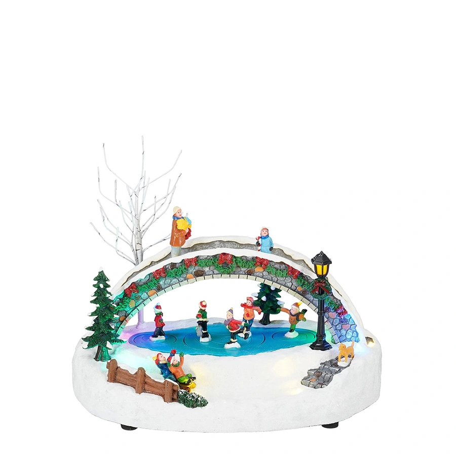 Luville Ice Skating Scenery - 29x17,5x21 cm