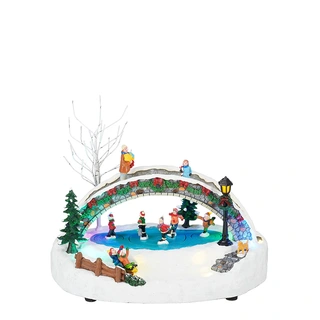 Luville Ice Skating Scenery - 29x17,5x21 cm