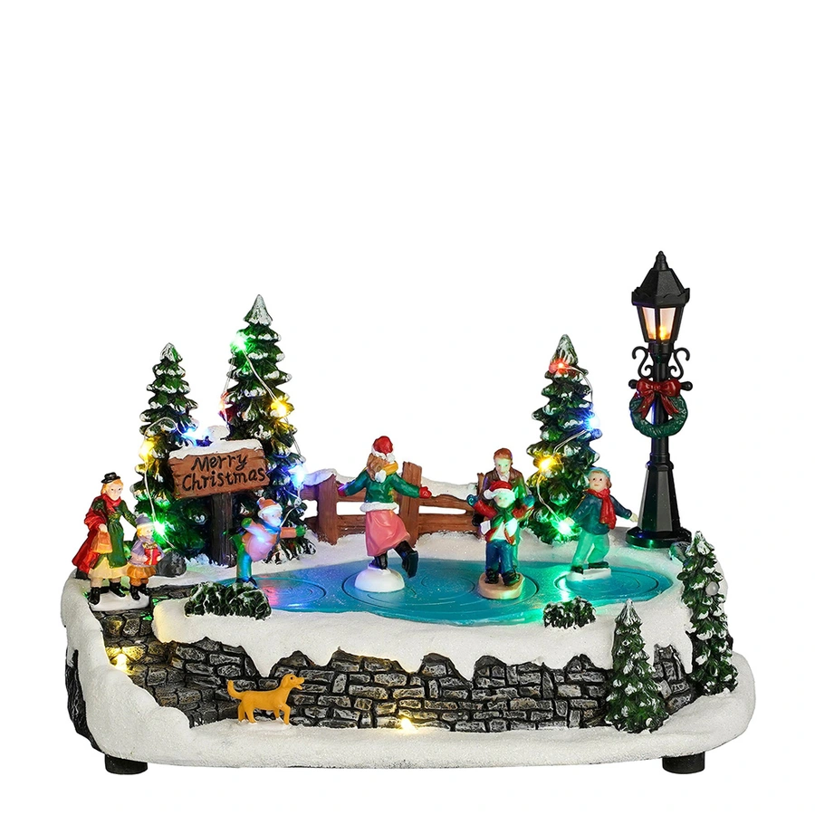 Luville Scenery with Skaters - 25,5x15x16,5 cm