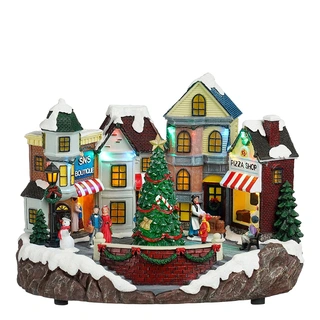 Luville Village Scenery with Tree - 31,5x22x22 cm