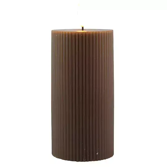 Magic Flame LED Kaars 7,5x15 cm - Bruin