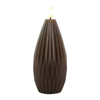 Magic Flame LED Kaars 7,5x15 cm Kegel - Bruin