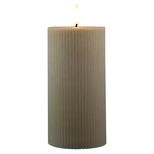 Magic Flame LED Kaars 7,5x15 cm - Lichtgrijs