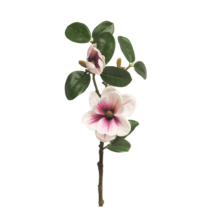 Kunstbloem Magnolia Japanese Garden Wit/Burgundy - 51 cm