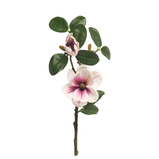 Kunstbloem Magnolia Japanese Garden Wit/Burgundy - 51 cm