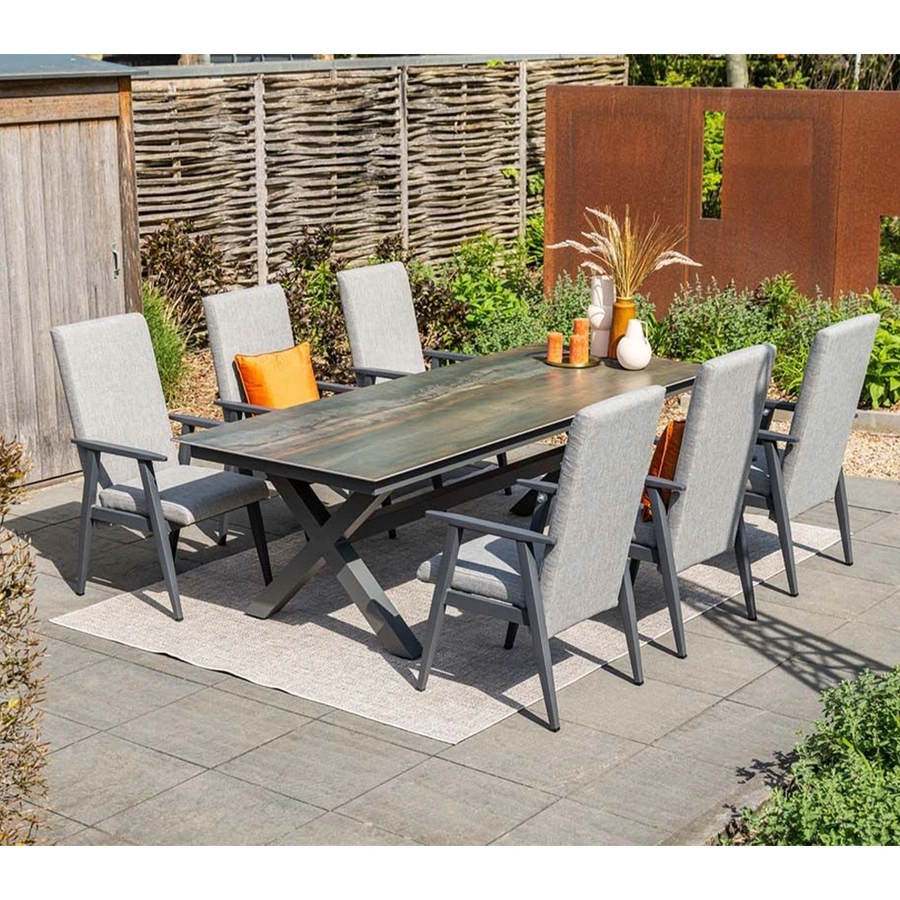 Garden Impressions Marbella Tuintafel Rome Bronze - 240x100 cm - afbeelding 5