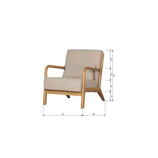 Woood Mark Fauteuil Geweven Stof Naturel - afbeelding 9