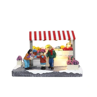 Santaville Marktkraam met Bloemen LED