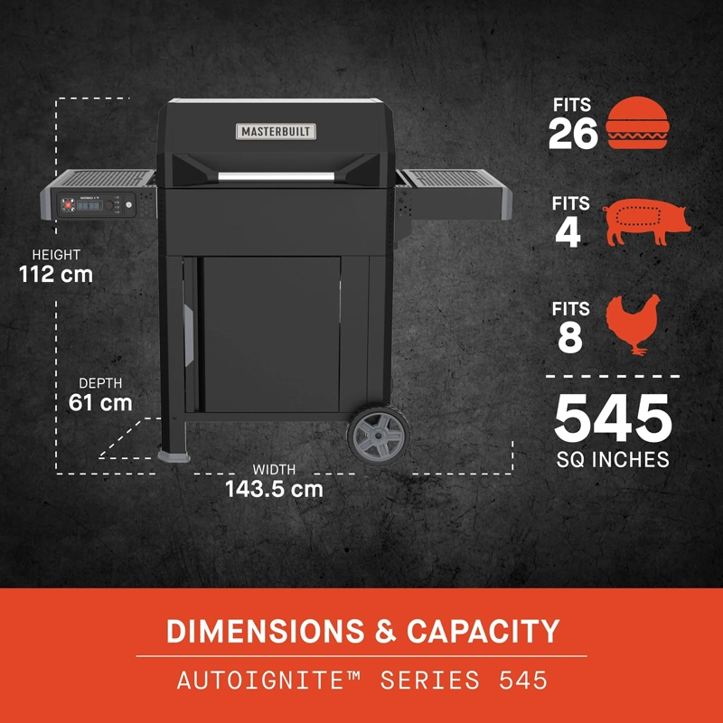 Masterbuilt® - AutoIgnite™ Series 545 Digital Charcoal Grill - afbeelding 5