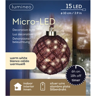 Micro LED Bal Maroon - Ø10 cm - afbeelding 3