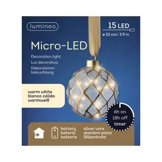 Micro LED Bal Ruit Helder - Ø10 cm - afbeelding 3