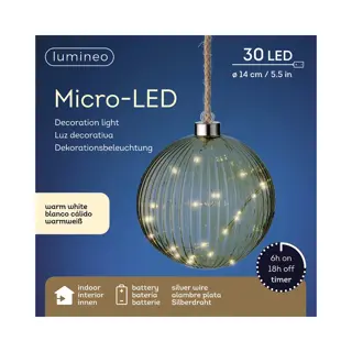 Micro LED Bal Groen - Ø14 cm - afbeelding 2