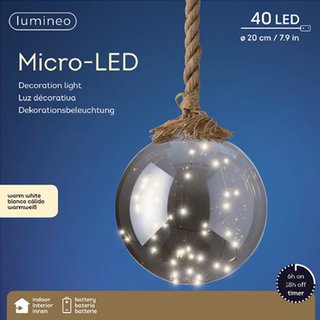 Micro LED ball ID Smokey grey - 20x80 cm - afbeelding 2