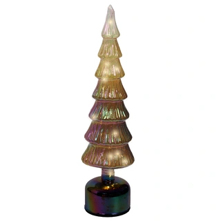 Micro LED Kerstboom Glas Draaiend Ø11x39 cm - Bruin - afbeelding 1