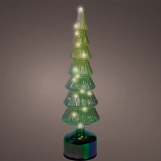Micro LED Kerstboom Glas Draaiend Ø11x39 cm - Groen - afbeelding 2