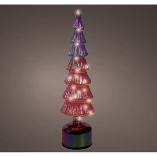 Micro LED Kerstboom Glas Draaiend Ø11x39 cm - Roze - afbeelding 2